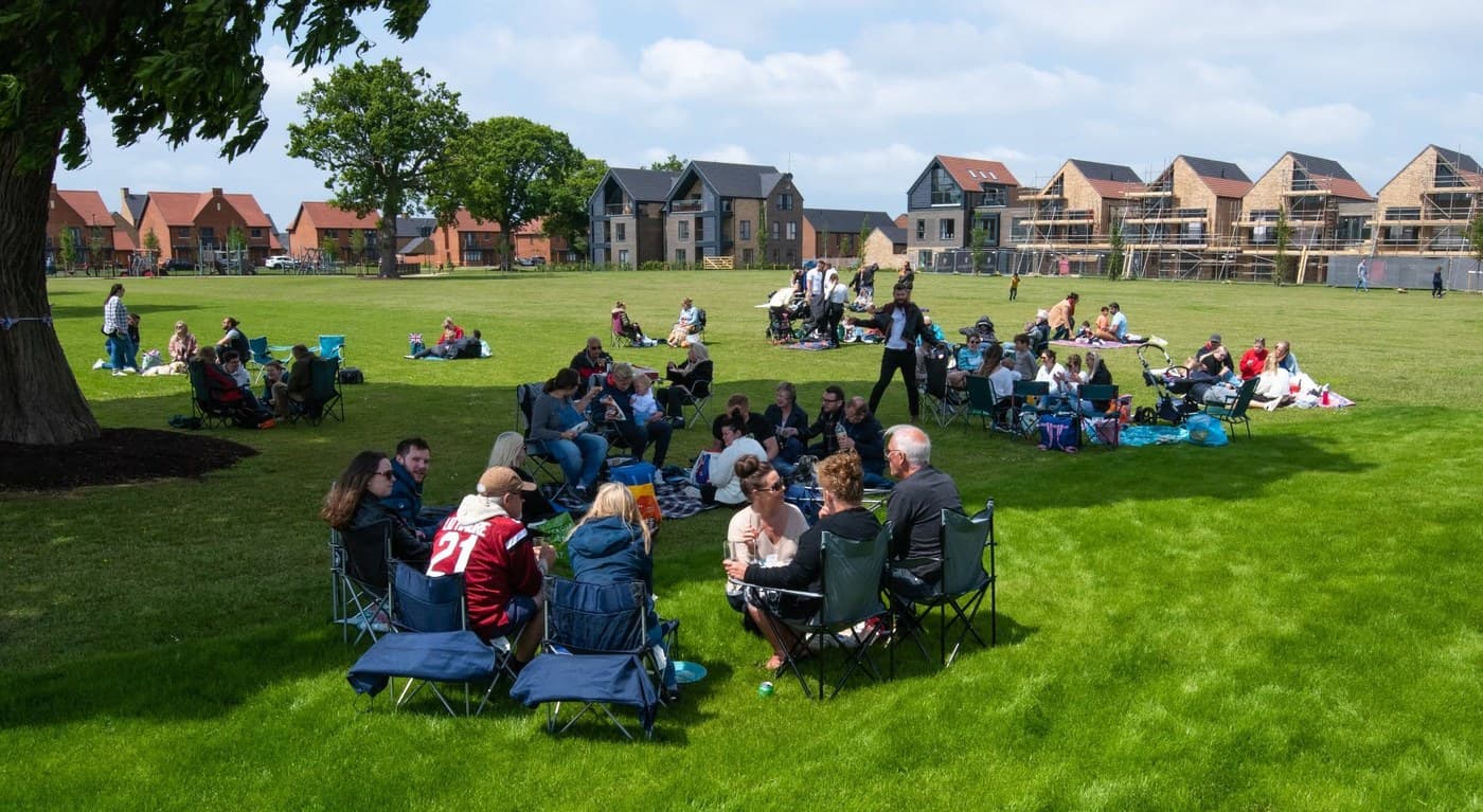 Neighbours gathered on the Green for the Queen's Platinum Jubilee picnic