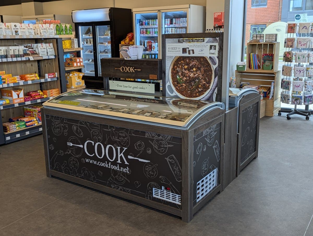 COOK freezer inside Woodgate Community Shop